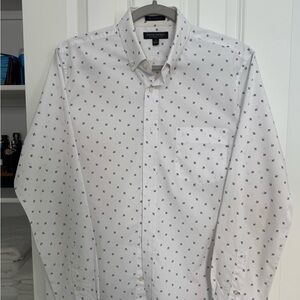 Banana Republic White Patterned Men's Shirt